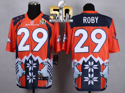 Nike Broncos #29 Bradley Roby Orange Super Bowl 50 Men's Stitched NFL Elite Noble Fashion Jersey - Click Image to Close